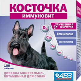АВЗ-Косточка-иммуновит подкормка для собак, 100 табл